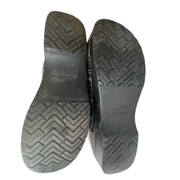 Dansko Marbled Leather Comfort Clogs Size EU 39 Professional Nursing Black - Picture 7 of 9